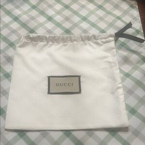 Gucci Cream Drawstring Pouch with Logo Patch